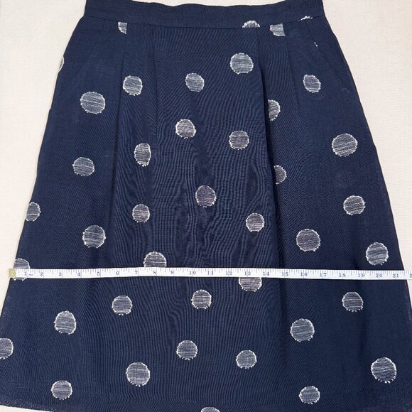 NWT Bridge & Burn Navy Polka Dot Skirt Size Small Linen Cotton Blend - Picture 12 of 13